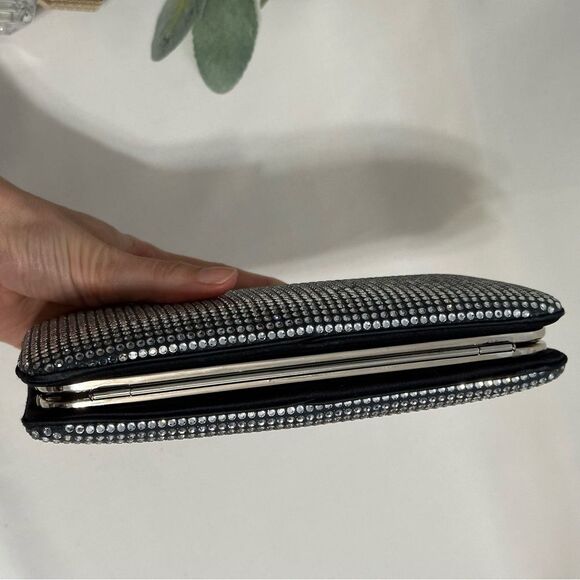 Judith Leiber Swarovski Crystal Evening Bag Clutch with Chain Mirror Comb Glam - Picture 8 of 16